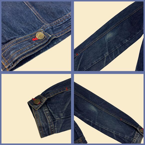 90s/Y2K BCBG MaxAzria denim jacket, size M vintage womens jean jacket/shirt - Picture 3 of 10